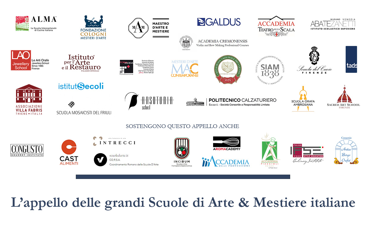 L’appello delle grandi Scuole di Arte & Mestiere italiane